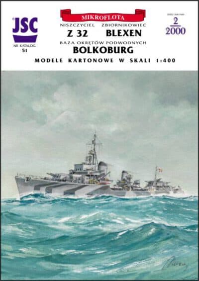 Destroyer Z 32, Uboat depot ship BOLKOBURG, tanker BLEXEN