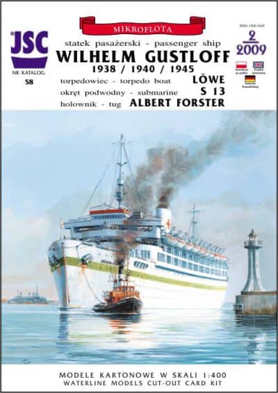 German passenger ship W. GUSTLOFF, torpedo boat LÖWE, tug A. FORSTER, Soviet submarine S 13