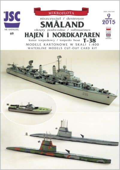 Swedish destroyed SMALAND, submarines HAJEN & NORDKAPAREN, MTB T 38