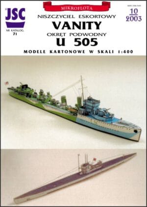 British escort destroyer VANITY, German submarine U 505