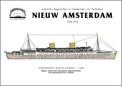 Nieuw Amsterdam,; grijze + zwarte romp, herdruk Veritas 1/350