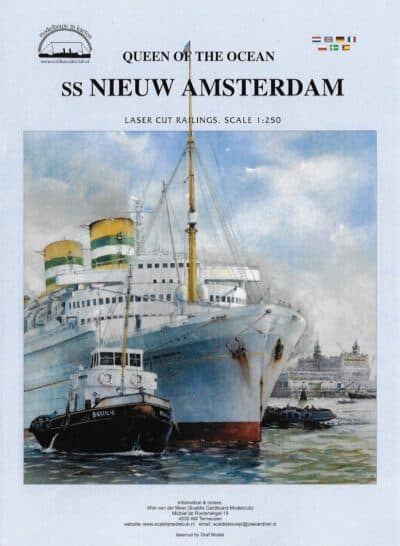 Nieuw Amsterdam LASER kleine onderdelen reling, davits 1/250