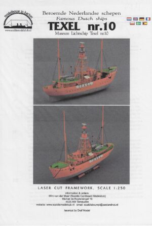 Laser Lichtschip Texel, relingwerk, lichtmast en kleine onderdelen 1:250