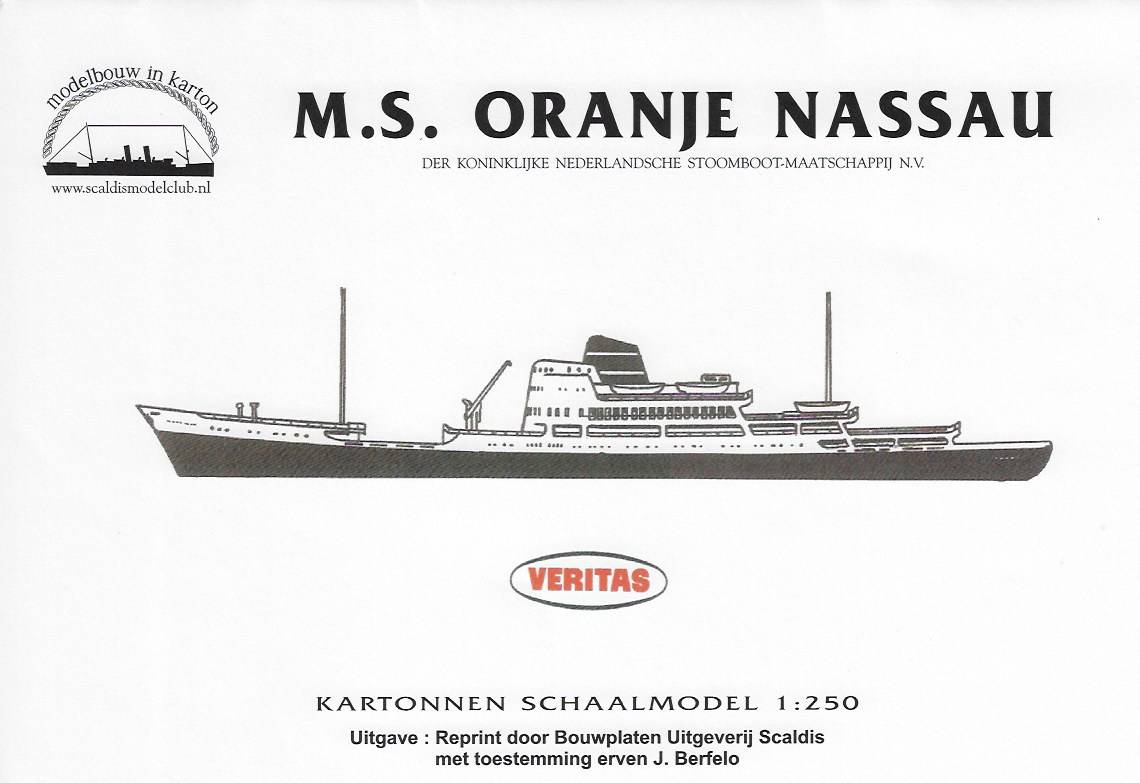 ms Oranje Nassau, schaal 1/250