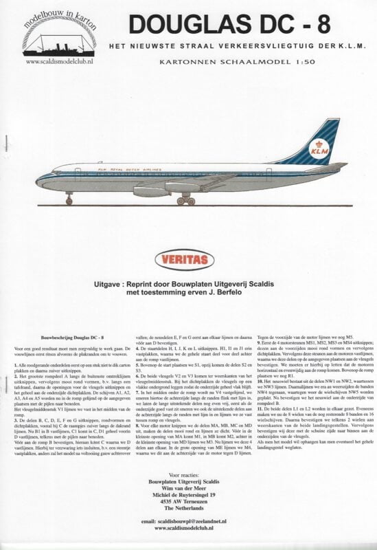 van Douglas DC-8, KLM, schaal 1:50