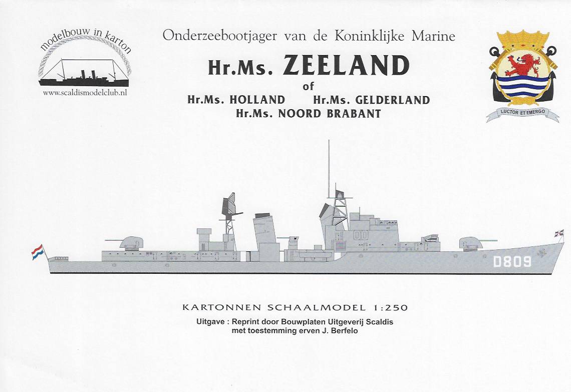 Hr.Ms. Zeeland, schaal 1/250 (A-jager)