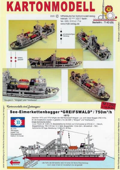 Zee baggerschip "Greifswald"  1:250