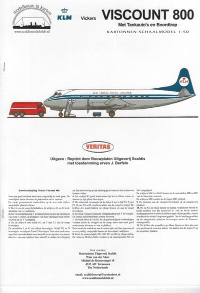 van de Viscount 800 met tankauto's, schaal 1:50