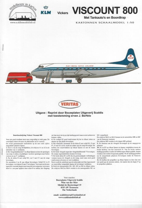 van de Viscount 800 met tankauto's, schaal 1:50