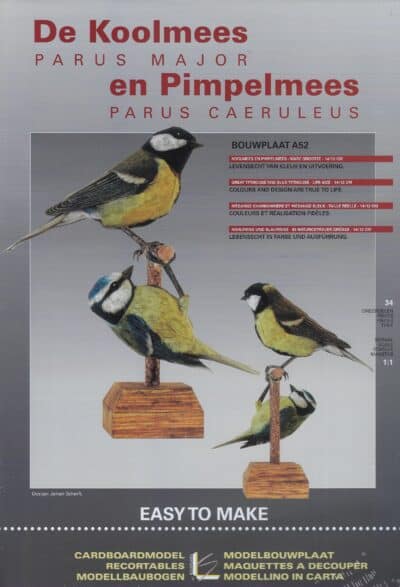Bouwplaat Leon Schuijt vogel De Koolmees en Pimpelmees 1:1