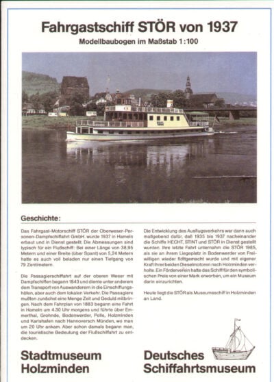 Rad stoomschip 1881 Fahrgastschiff WILHELM Deutsches Schiffahrtmuseum 1:100 eenvoudig